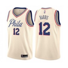 Men's Philadelphia 76ers #12 Tobias Harris Authentic Cream Basketball Jersey - City Edition