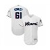 Men's Miami Marlins #61 Adam Conley White Home Flex Base Authentic Collection Baseball Player Stitched Jersey