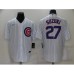 Men's Nike Chicago Cubs #27 Addison Russell White Home Flex Base Authentic Collection Stitched Jersey