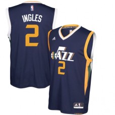 Utah Jazz #2 Joe Ingles Navy Blue New Swingman Road Jerse