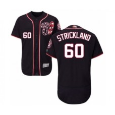 Men's Washington Nationals #60 Hunter Strickland Navy Blue Alternate Flex Base Authentic Collection Baseball Player Stitched Jersey