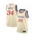 Men's Philadelphia 76ers #34 Charles Barkley Swingman Cream Basketball Stitched Jersey - 2019 20 City Edition