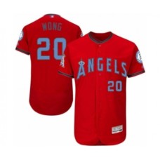 Men's Los Angeles Angels of Anaheim #20 Kean Wong Authentic Red 2016 Father's Day Fashion Flex Base Baseball Player Stitched Jersey