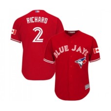 Men's Toronto Blue Jays #2 Clayton Richard Replica Scarlet Alternate Cool Base Baseball Jersey