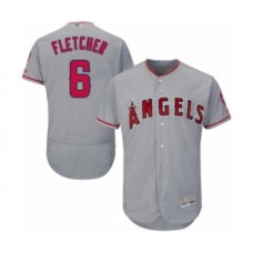 Men's Los Angeles Angels of Anaheim #6 David Fletcher Grey Road Flex Base Authentic Collection Baseball Player Stitched Jersey