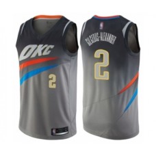 Men's Oklahoma City Thunder #2 Shai Gilgeous-Alexander Swingman Gray Basketball Jersey - City Edition