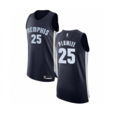 Men's Memphis Grizzlies #25 Miles Plumlee Authentic Navy Blue Basketball Jersey - Icon Edition