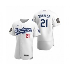 Men's Los Angeles Dodgers #21 Walker Buehler Nike White 2020 World Series Authentic Stitched Jersey