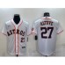 Men's Houston Astros #27 Jose Altuve Number White With Patch Stitched MLB Cool Base Nike Jersey