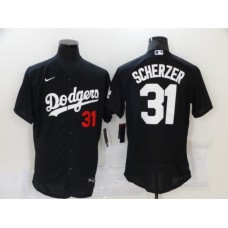 Men's Los Angeles Dodgers #31 Max Scherzer Black Elite Nike Stitched Jersey