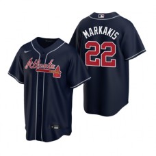 Men's Nike Atlanta Braves #22 Nick Markakis Navy Alternate Stitched Baseball Jersey