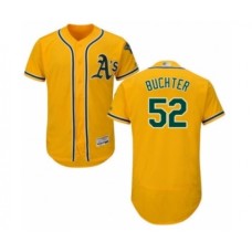 Men's Oakland Athletics #52 Ryan Buchter Gold Alternate Flex Base Authentic Collection Baseball Player Stitched Jersey