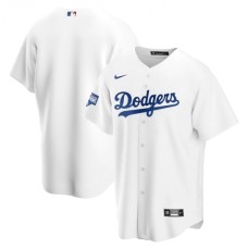 Men's Los Angeles Dodgers Blank Nike White 2020 World Series Champions Home Patch Replica Team Stitched Jersey