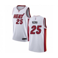 Men's Miami Heat #25 Kendrick Nunn Authentic White Basketball Stitched Jersey - Association Edition