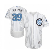 Men's Chicago Cubs #39 Danny Hultzen Authentic White 2016 Father's Day Fashion Flex Base Baseball Player Stitched Jersey