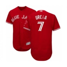 Men's Toronto Blue Jays #7 Richard Urena Scarlet Alternate Flex Base Authentic Collection Alternate Baseball Player Stitched Jersey