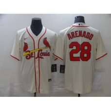 Men's St. Louis Cardinals #28 Nolan Arenado Nike Cream Alternate Official Replica Player Stitched Jersey