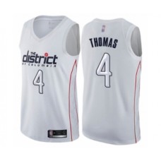 Men's Washington Wizards #4 Isaiah Thomas Authentic White Basketball Stitched Jersey - City Edition