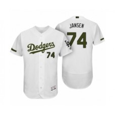 Men's Los Angeles Dodgers #74 Kenley Jansen White 2017 Memorial Day Collection Flex Base Stitched Jersey