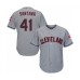 Men's Cleveland Indians #41 Carlos Santana Replica Grey Road Cool Base Baseball Jersey