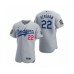 Men's Los Angeles Dodgers #22 Clayton Kershaw Nike Gray 2020 World Series Authentic Stitched Jersey