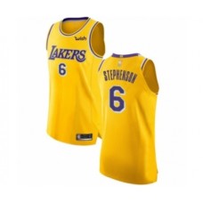 Men's Los Angeles Lakers #6 Lance Stephenson Authentic Gold Basketball Jersey - Icon Edition