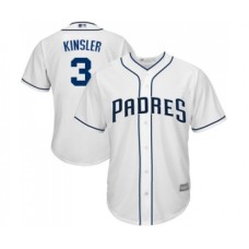 Men's San Diego Padres #3 Ian Kinsler Replica White Home Cool Base Baseball Jersey