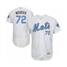 Men's New York Mets #72 Stephen Nogosek Authentic White 2016 Father's Day Fashion Flex Base Baseball Player Stitched Jersey