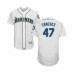 Men's Seattle Mariners #47 Ricardo Sanchez White Home Flex Base Authentic Collection Baseball Player Stitched Jersey