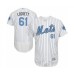 Men's New York Mets #61 Walker Lockett Authentic White 2016 Father's Day Fashion Flex Base Baseball Player Stitched Jersey