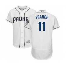 Men's San Diego Padres #11 Ty France White Home Flex Base Authentic Collection Baseball Player Stitched Jersey