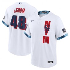 Men's New York Mets #48 Jacob deGrom Nike White 2021 MLB All-Star Game Replica Player Stitched Jersey