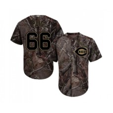 Men's Cincinnati Reds #66 Yasiel Puig Authentic Camo Realtree Collection Flex Base Baseball Jersey