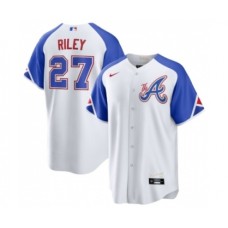 Men's Atlanta Braves #27 Austin Riley White 2023 City Connect Cool Base Stitched Baseball Jersey