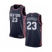 Men's New York Knicks #23 Mitchell Robinson Authentic Navy Blue Basketball Jersey - 2018 19 City Edition