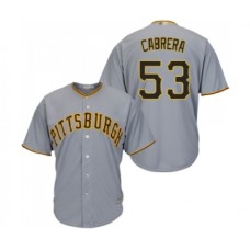 Men's Pittsburgh Pirates #53 Melky Cabrera Replica Grey Road Cool Base Baseball Jersey