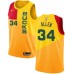 Men's Nike Milwaukee Bucks #34 Ray Allen Swingman Yellow NBA Jersey - City Edition