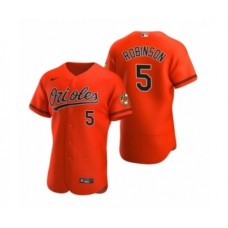 Men's Baltimore Orioles #5 Brooks Robinson Nike Orange Authentic 2020 Alternate Stitched Jersey