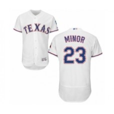 Men's Texas Rangers #23 Mike Minor White Home Flex Base Authentic Collection Baseball Jersey