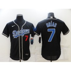 Men's Los Angeles Dodgers #7 Julio Urias Black Elite Stitched Jersey