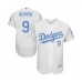 Men's Los Angeles Dodgers #9 Kristopher Negron Authentic White 2016 Father's Day Fashion Flex Base Baseball Player Stitched Jersey