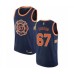 Men's New York Knicks #67 Taj Gibson Authentic Navy Blue Basketball Jersey - City Edition