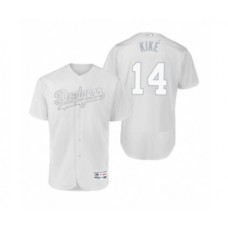 Men's Los Angeles Dodgers #14 Enrique Hernandez Kik White 2019 Players Weekend Authentic Stitched Jersey