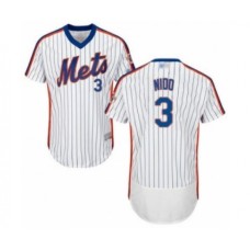 Men's New York Mets #3 Tomas Nido White Alternate Flex Base Authentic Collection Baseball Player Stitched Jersey