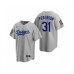 Men's Los Angeles Dodgers #31 Joc Pederson Gray 2020 World Series Replica Stitched Jersey