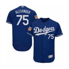 Men's Los Angeles Dodgers #75 Scott Alexander Royal Blue Flexbase Authentic Collection Baseball Player Stitched Jersey