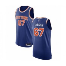 Men's New York Knicks #67 Taj Gibson Authentic Royal Blue Basketball Jersey - Icon Edition