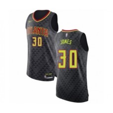 Men's Atlanta Hawks #30 Damian Jones Authentic Black Basketball Stitched Jersey - Icon Edition