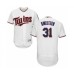 Men's Minnesota Twins #31 Devin Smeltzer White Home Flex Base Authentic Collection Baseball Player Stitched Jersey