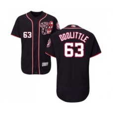 Men's Washington Nationals #63 Sean Doolittle Navy Blue Alternate Flex Base Authentic Collection Baseball Jersey